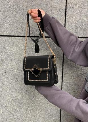 Женская сумка 10282 кросс-боди черная10 фото
