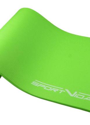 Коврик (мат) спортивный sportvida nbr 180 x 60 x 1.5 см для йоги и фитнеса sv-hk0250 green