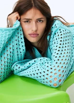 H&m ажурное вязаное платье - туника кроше crochet3 фото