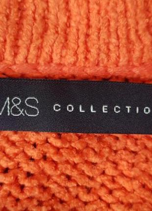 Кардиган кофта джемпер светр в'язаний оранжевий на гудзиках6 фото
