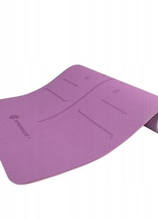 Коврик (мат) для йоги и фитнеса springos tpe 6 мм yg0015 purple/pink2 фото