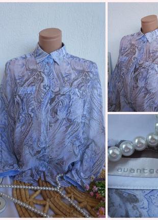 Фирменная стильная качественная натуральная блузка рубашка в нежный орнамент1 фото