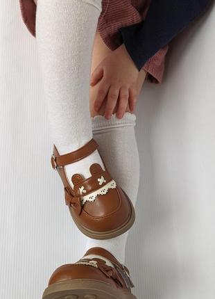 Туфельки для девочки коричневые, детские туфельки1 фото