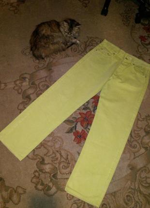 Стильные,зауженные,салатовые джинсы,большого размера,унисескс,general company vintag3 фото