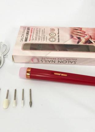 Фрезер для манікюру педикюру нарощування нігтів flawless salon nails червоний vt-117 для початківців