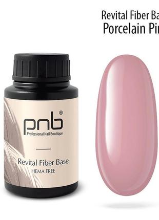 Відновлююча база з нейлоновими волокнами revital fiber base pnb, porcelain pink, hema free, 30 мл