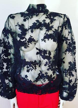 Блуза с завязками на шеи zara3 фото