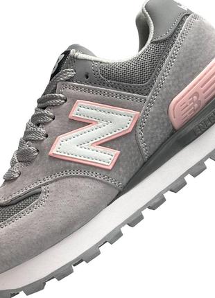 Женские кроссовки new balance classic prm gray pink 36-41р натуральная замша, текстиль / 22457 фото