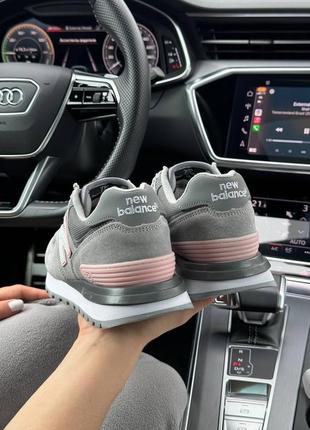 Женские кроссовки new balance classic prm gray pink 36-41р натуральная замша, текстиль / 22453 фото