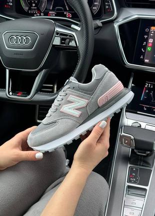 Женские кроссовки new balance classic prm gray pink 36-41р натуральная замша, текстиль / 22452 фото