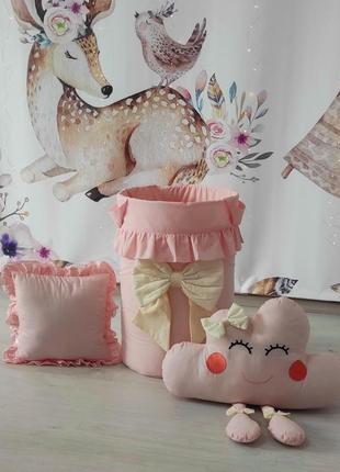 Кошик для іграшок pink house4 фото