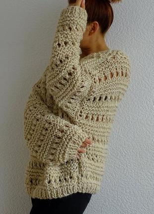 Вязаный женский свитер oversize.4 фото