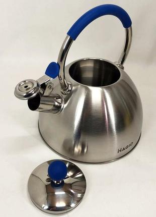Чайник на плиту magio mg-1190 чайник із нержавіючої сталі | кухонний металевий чайник із ms-638 нержавіючої сталі