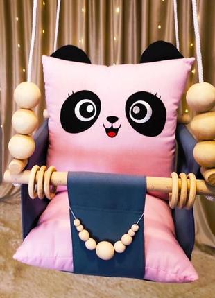 Підвісна гойдалка pink panda, гойдалка для дітей