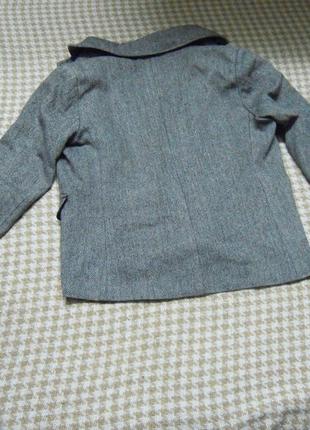 Стильный пиджак на подкладе, шерсть в составе; твидовый жакет в елочку4 фото