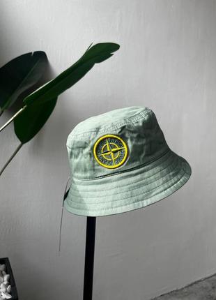 Панамка stone island чоловіча жіноча бавовна стон айленд вишивка бірюзова