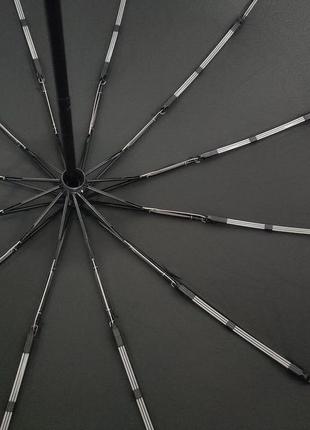 Мужской надежный черный зонт на 12 спиц 57366 фото