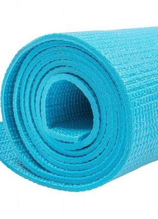 Коврик (мат) для йоги и фитнеса springos pvc 0.4 см мм yg0035 sky blue5 фото