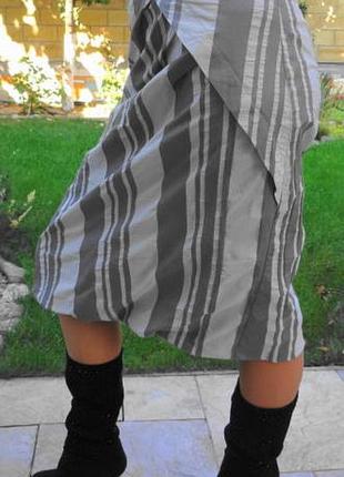 Прямая юбка балон в полоску. асимметрия.