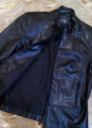 Куртка vestino due, винтаж, масляная экокожа, пиджак, курточка черная демисезонная.7 фото