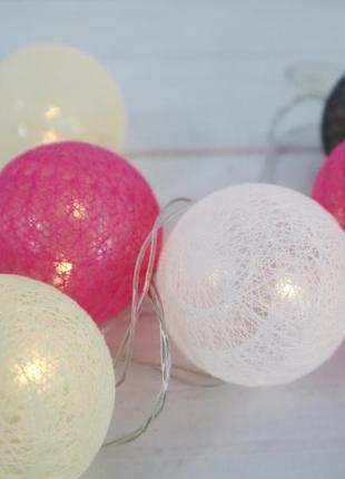 Гирлянда шарики, фонарики, цветной микс6 фото