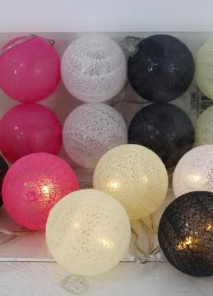 Гирлянда шарики, фонарики, цветной микс3 фото