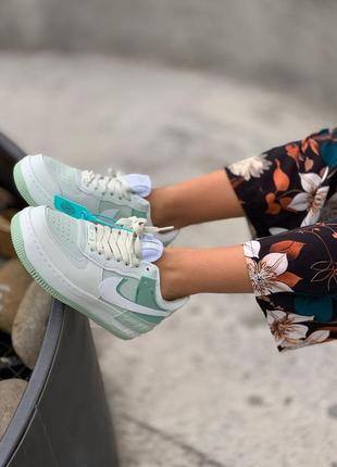 Кросівки nike air force 1 shadow mint green кросівки3 фото