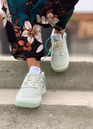 Кросівки nike air force 1 shadow mint green кросівки10 фото