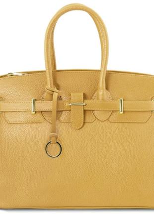 Tl bag шкіряна сумка жіноча tuscany tl141529 (pastel yellow)