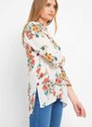 Удлиненная блуза, рубашка цветочный принт orsay разм.403 фото