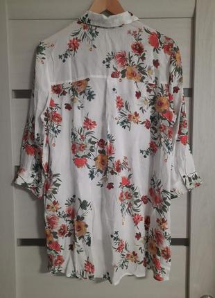 Удлиненная блуза, рубашка цветочный принт orsay разм.402 фото