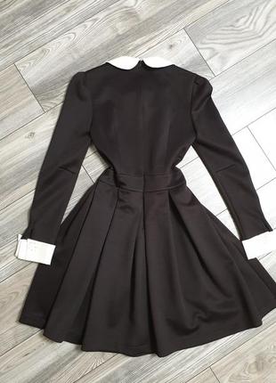 Платье эксклюзив темно коричневое с воротничком2 фото