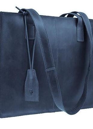Сумка жіноча шкіряна велика шопер sullivan 26-60(40) синя