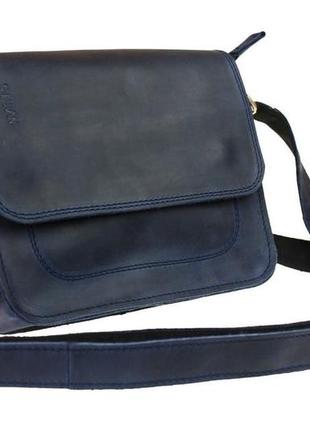 Сумка жіноча шкіряна маленька клатч sullivan 2636 (25) синя