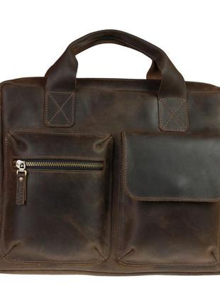 Сумка чоловіча для документів велика шкіряна а4 sullivan 74220 (46) коричнева