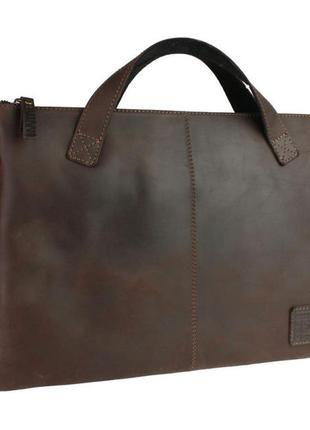 Сумка папка чоловічий для документів велика шкіряна а4 sullivan 7422 (38) коричнева