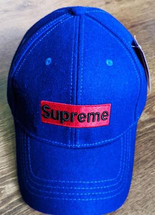 Зимняя шерстяная кепка бейсболка supreme