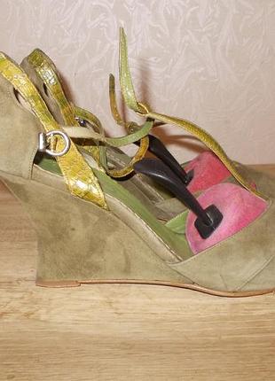 Босоножки замш кожа змеи