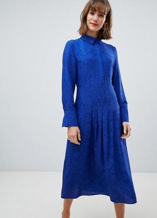 Синее платье миди2 фото