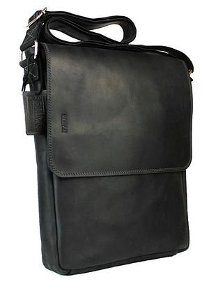 Сумка під a4 для документів чоловіча вертикальна шкіряна планшет sullivan 354-155(48) чорна