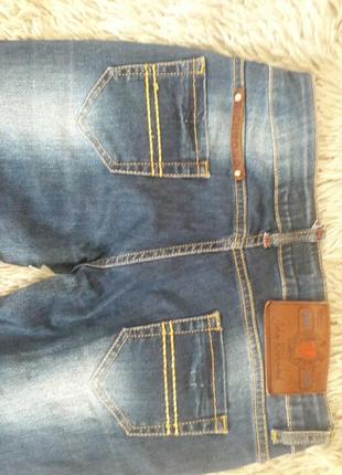 Синие джинсы фирменные стрейч узкие4 фото