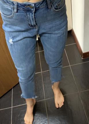 Женские джинсы скинни, укороченные джинсы, Женские джинсы на небольшой рост, синие джинсы скинни3 фото