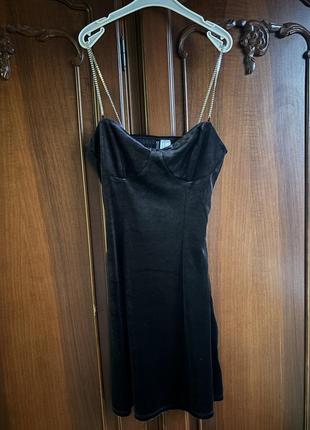 Сукня велюрова h&m міні2 фото