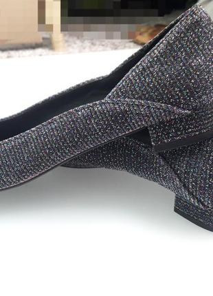 Туфли балетки от zara из люрекса с метализированной нитью9 фото