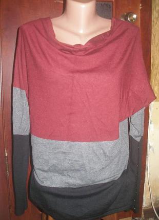 Красивый натуральный свитерок.цвета марсала.р укр 50-54