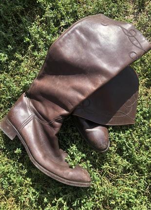 Итальянские кожаные сапоги, кожа, размер 36