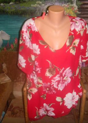 Kingfield блузка красивая с цветочным принтом р 50-52