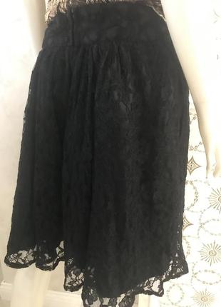 Чёрная, нарядная, кружевная юбка h&m5 фото