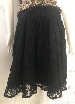 Чёрная, нарядная, кружевная юбка h&m3 фото