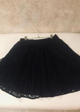 Чёрная, нарядная, кружевная юбка h&m4 фото